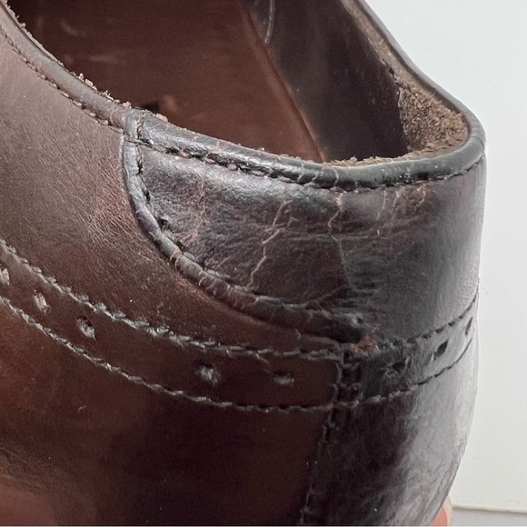 AUTHENTIC! Prada Brown Leather Cut Out Perforated Wingtip Loafers Size 7.5 - Picture 8 of 12